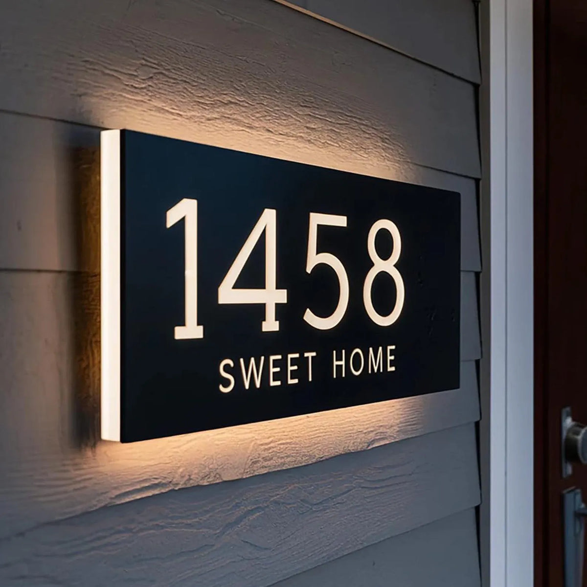 MustHome |LED Name plate for home entrance | Acrylic Door name plate|Modern House Nameplate||