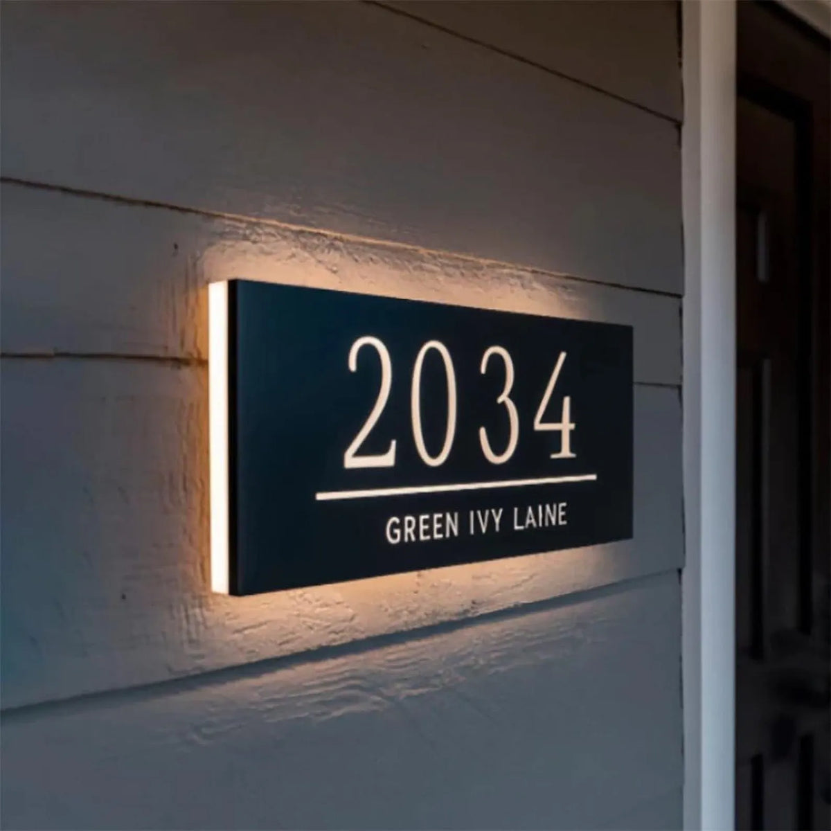 MustHome |LED Name plate for home entrance | Acrylic Door name plate|Modern House Nameplate||