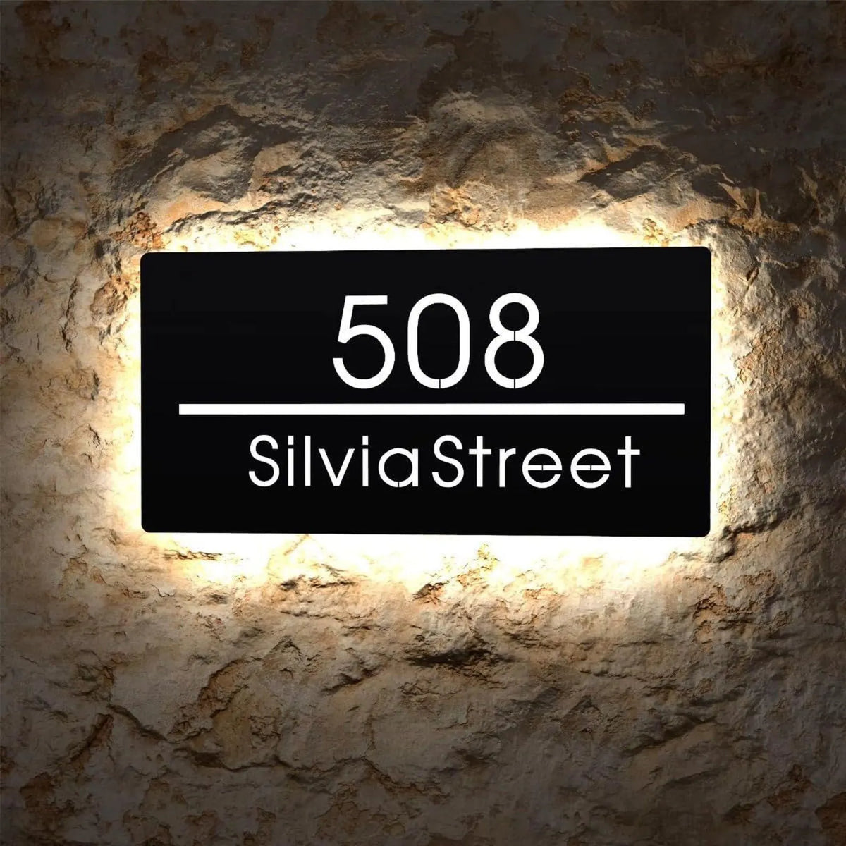 MustHome |LED Name plate for home entrance | Acrylic Door name plate|Modern House Nameplate||
