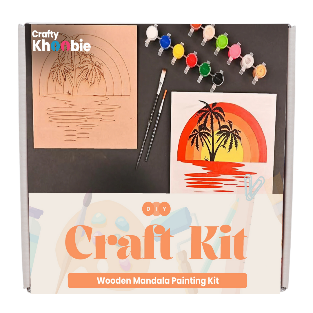 Crafty Khoobie|DIY Wood Paint Kit for Kids | Wooden Mandala Paint Kit |20 x 20 x 0.3 cm