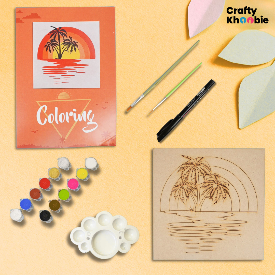 Crafty Khoobie|DIY Wood Paint Kit for Kids | Wooden Mandala Paint Kit |20 x 20 x 0.3 cm