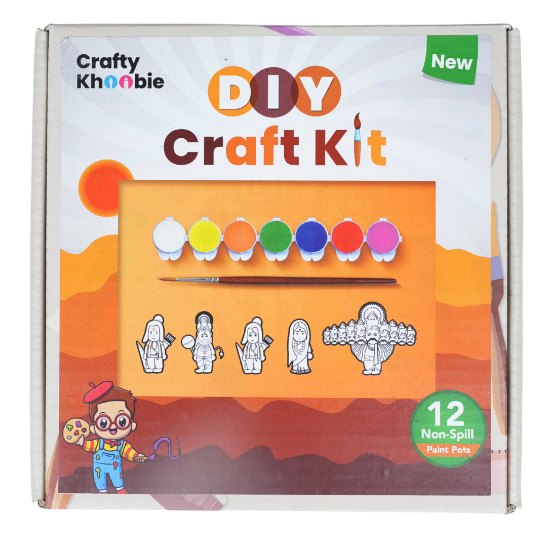 Crafty Khoobie | DIY Paint Kit for Kids | Wooden Ramayana Painting Kit|