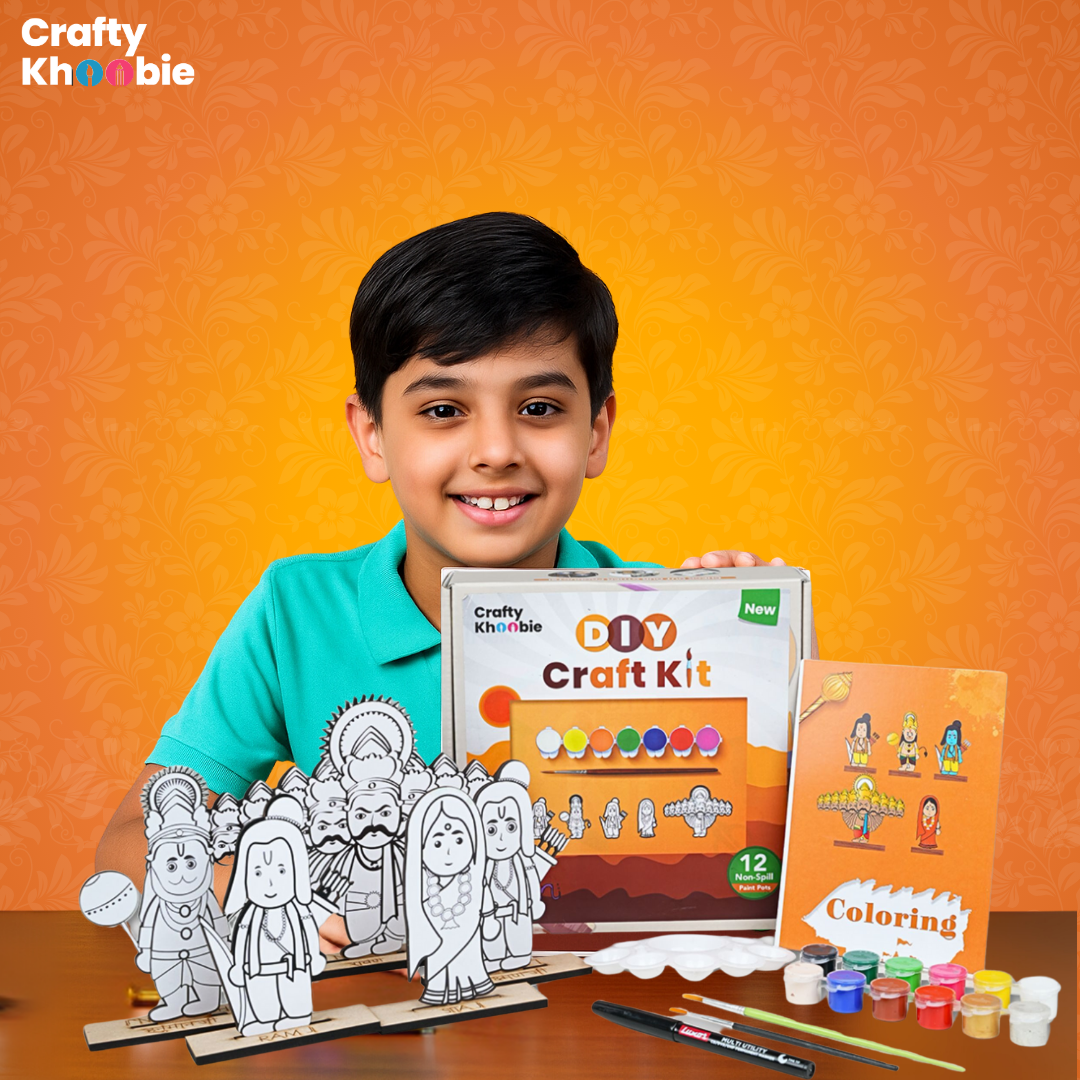 Crafty Khoobie | DIY Paint Kit for Kids | Wooden Ramayana Painting Kit|