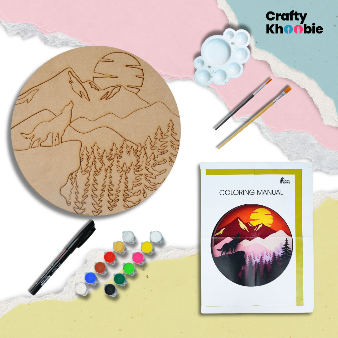 Crafty Khoobie DIY Paint Kit for Kids | Wooden Animals Painting Kit|8 x 8 x 0.3 cm