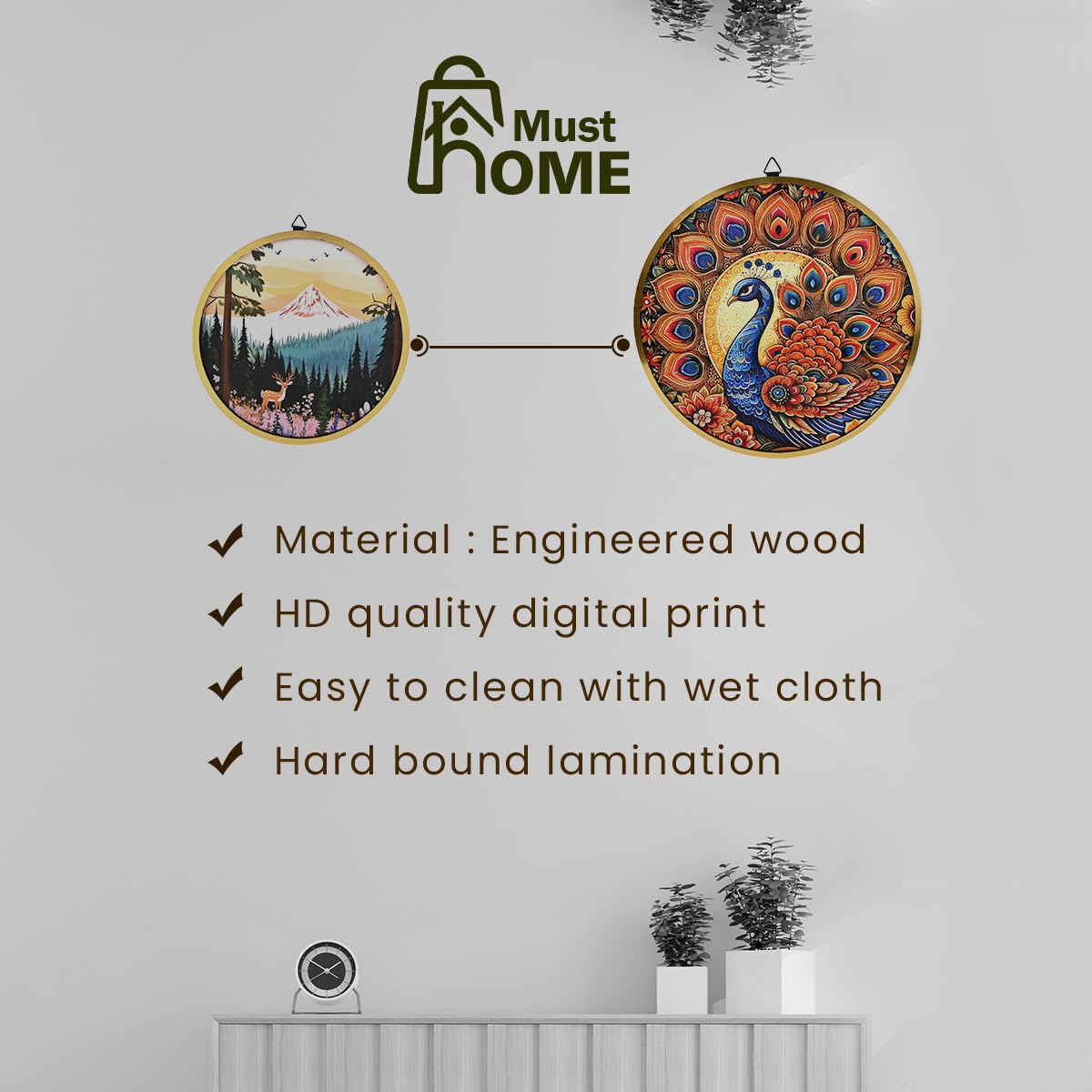 MustHome Wall Plates for home decoration   Set of 6