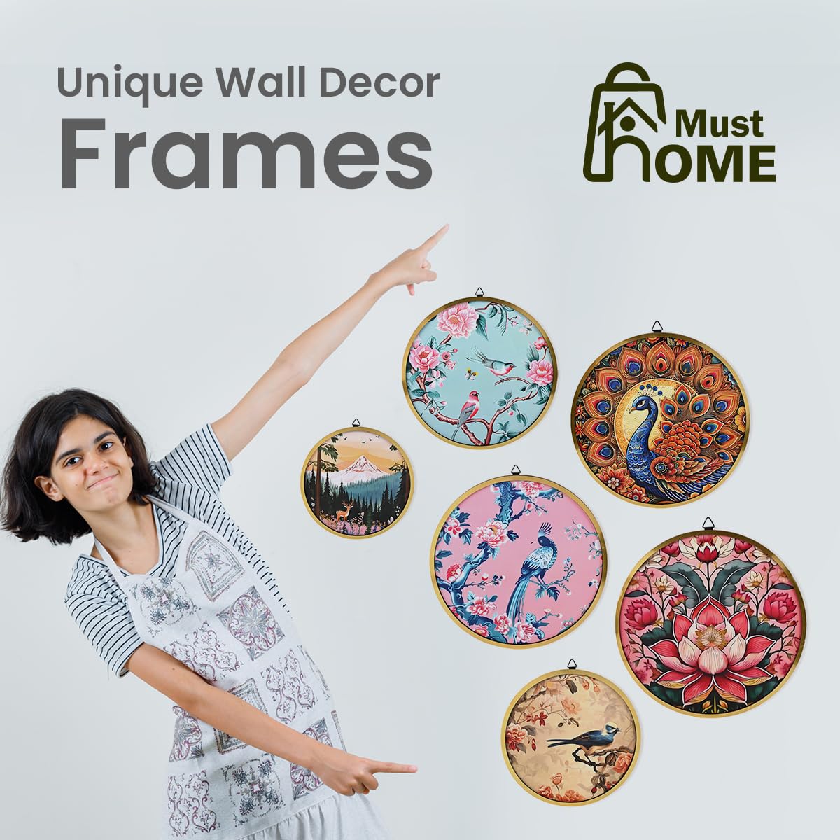 MustHome Wall Plates for home decoration   Set of 6
