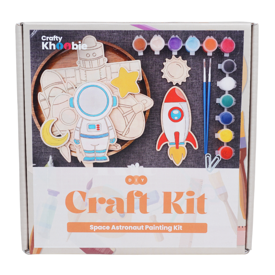 Crafty Khoobie DIY Wood Paint Set for Kids | Space Astronaut Painting Kit,10 Pices