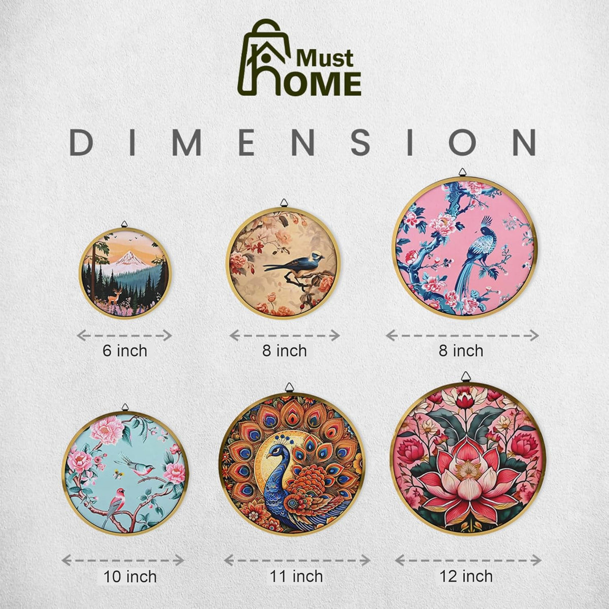 MustHome Wall Plates for home decoration   Set of 6