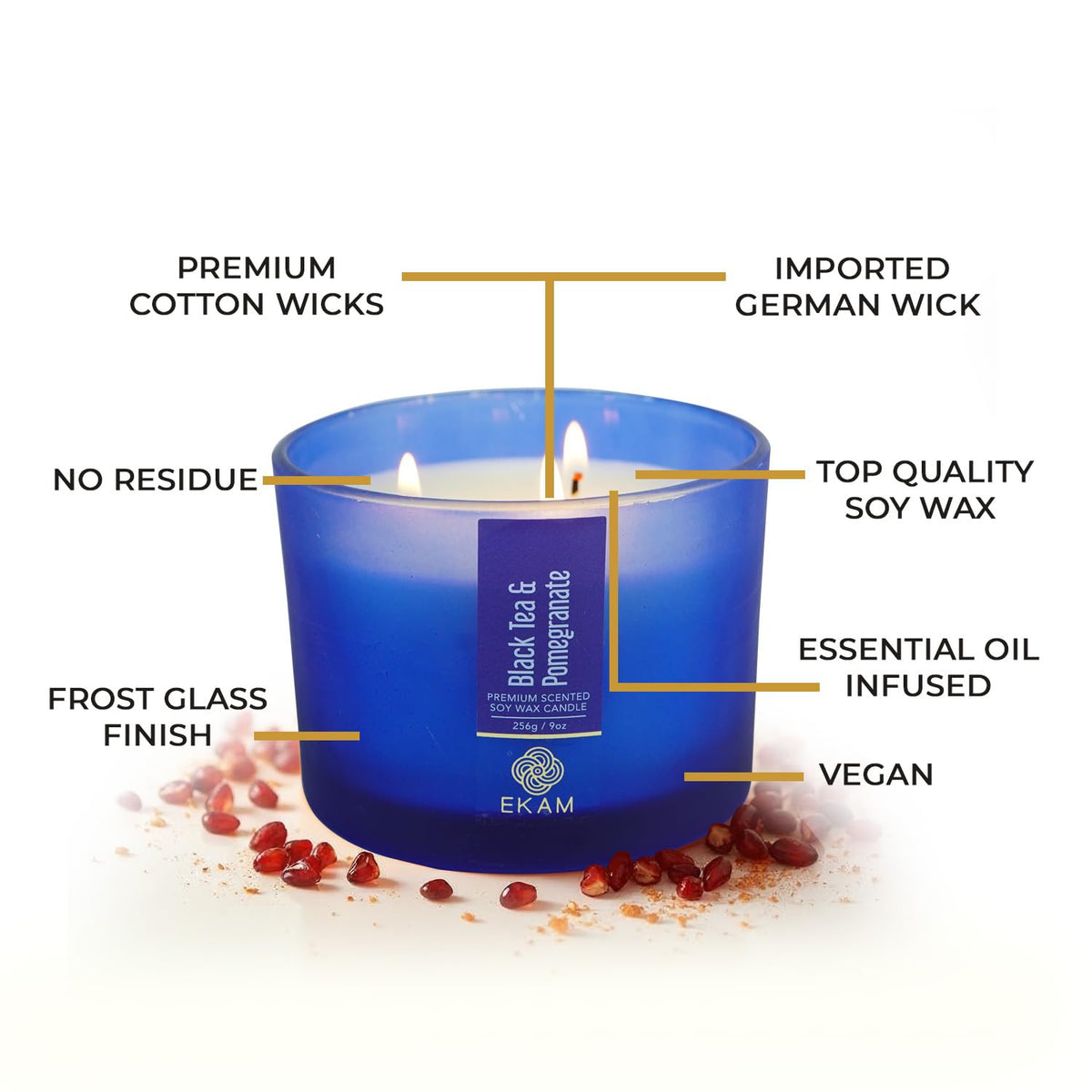 3 Wick Soy Wax Scented Candle| 35 Hours Burn Time| Long Lasting Premium Candles| Ideal for Home Decor|25W x 10HCM