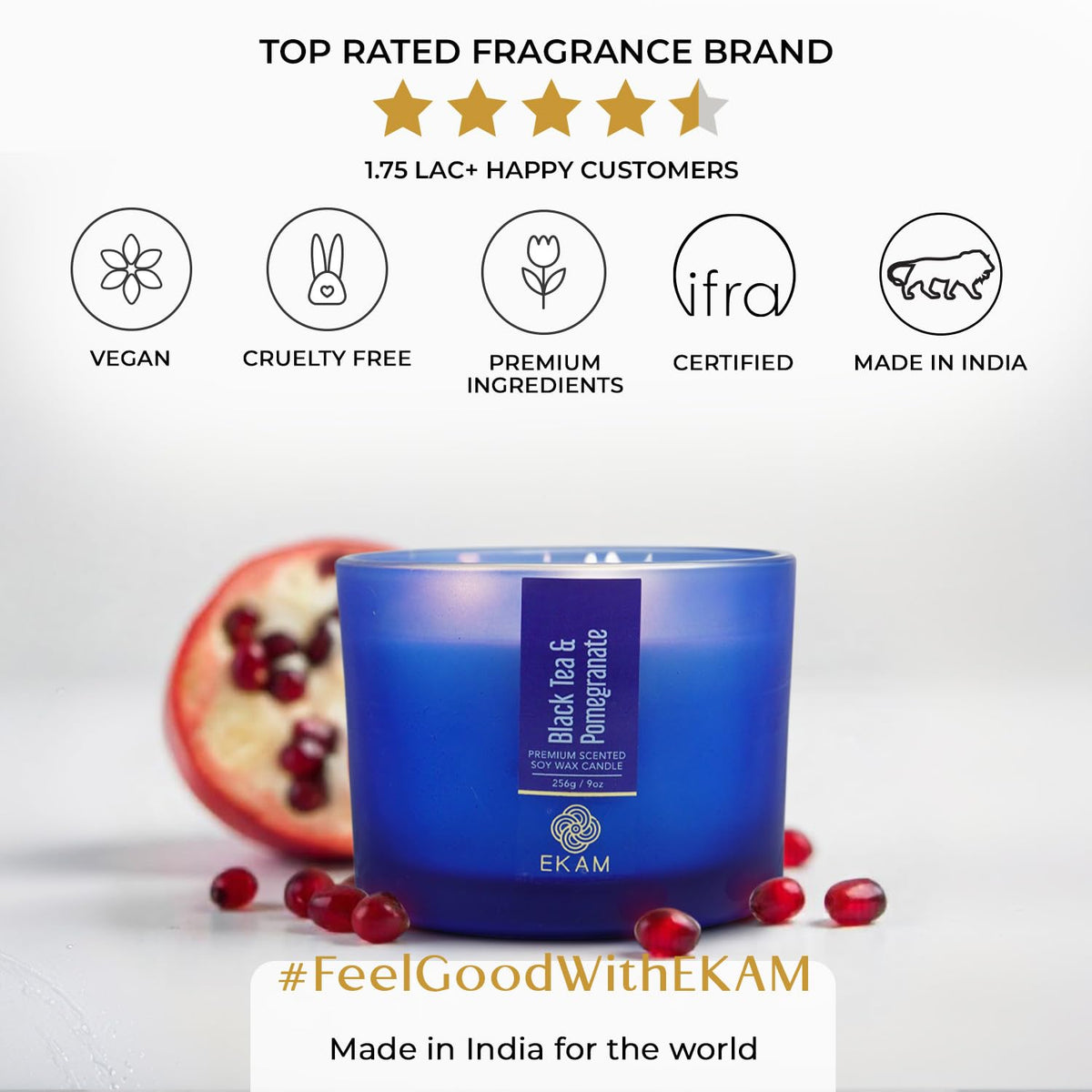 3 Wick Soy Wax Scented Candle| 35 Hours Burn Time| Long Lasting Premium Candles| Ideal for Home Decor|25W x 10HCM