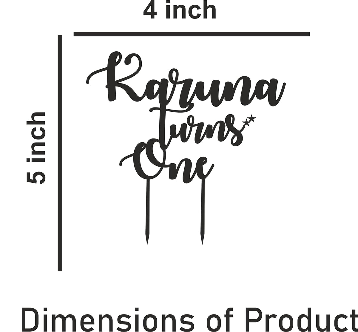 MustHome | Custom Personalized Gold Acrylic Cake Topper | ‎2 x 10 x 6 cm