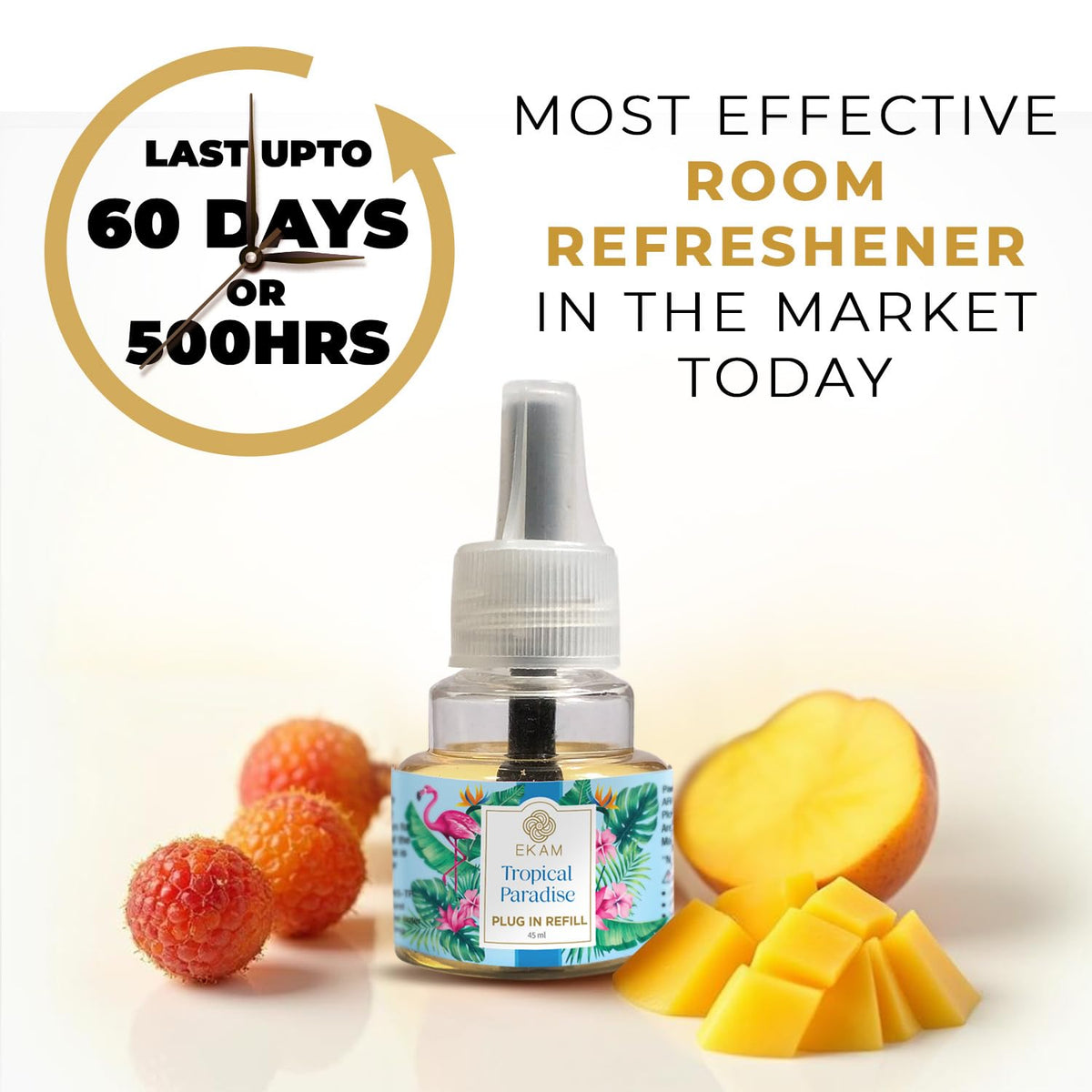 Plug-In Air Freshener Kit (Machine + 45ml Refill) | Tropical Paradise Scent |10.5 x 4.5 x 9CM