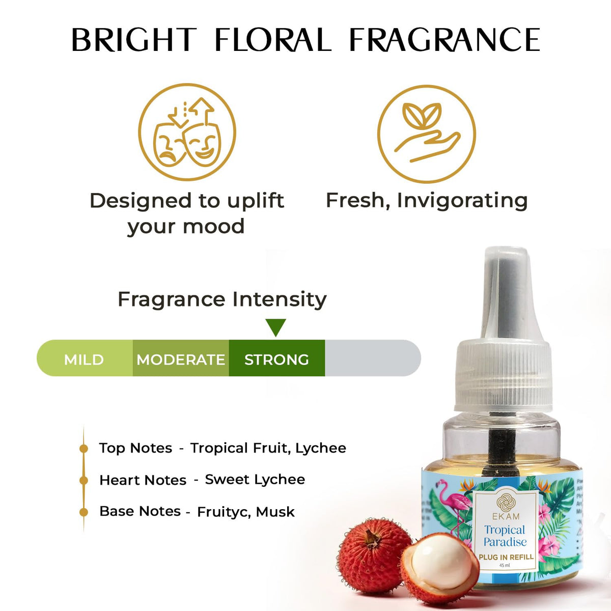 Plug-In Air Freshener Kit (Machine + 45ml Refill) | Tropical Paradise Scent |10.5 x 4.5 x 9CM