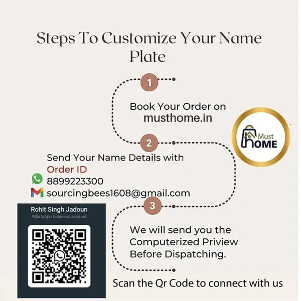 MustHome | Name plate for home entrance | Wood Personalized Name Plate with 3D Letters