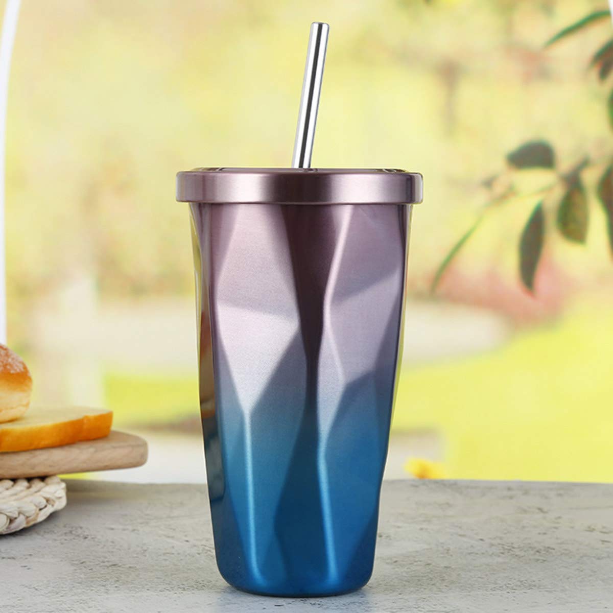 MustHome Stainless Steel Diamond Shaped Double Walled Vacuum Insulated Mug ,‎500 ml|9W x 17H cm