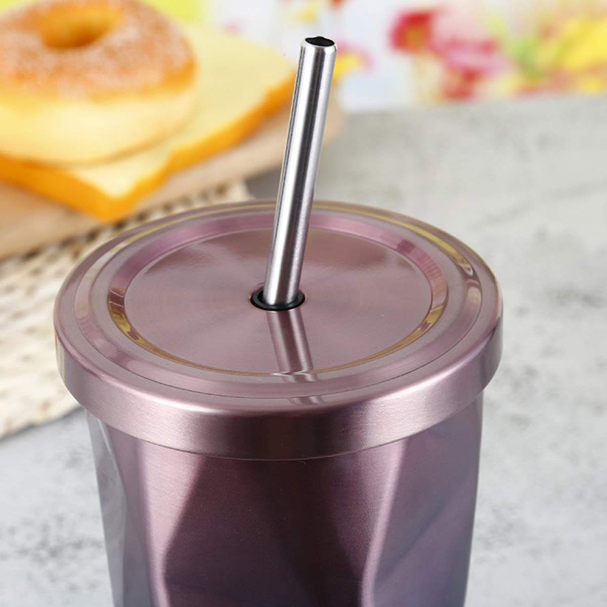 MustHome Stainless Steel Diamond Shaped Double Walled Vacuum Insulated Mug ,‎500 ml|9W x 17H cm