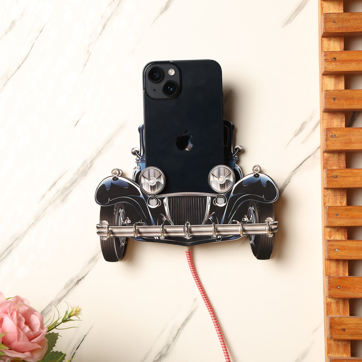 MustHome Key with Phone Holder for Home | 7 Hook|16x 12.4 CM
