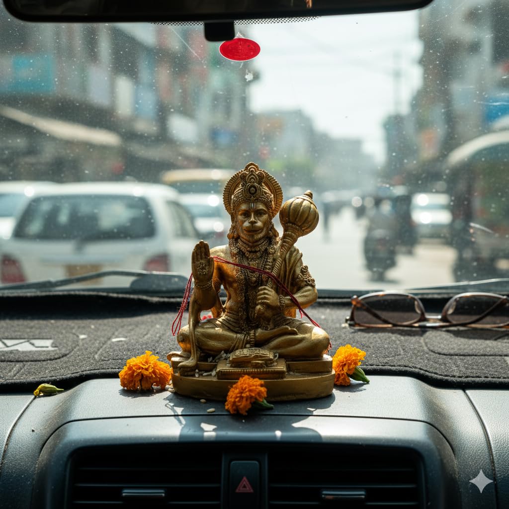 Hanuman Murti | Handcraft Car Dashboard Bahubali Hanuman Ji |Diwali Gift Dimensions|9L x 5W x 5H cm