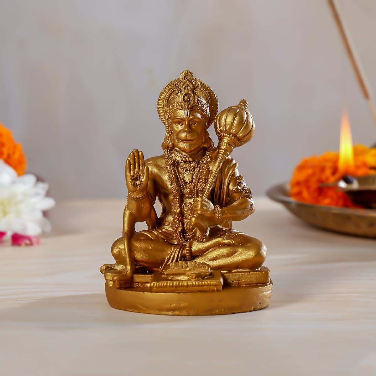 Hanuman Murti | Handcraft Car Dashboard Bahubali Hanuman Ji |Diwali Gift Dimensions|9L x 5W x 5H cm