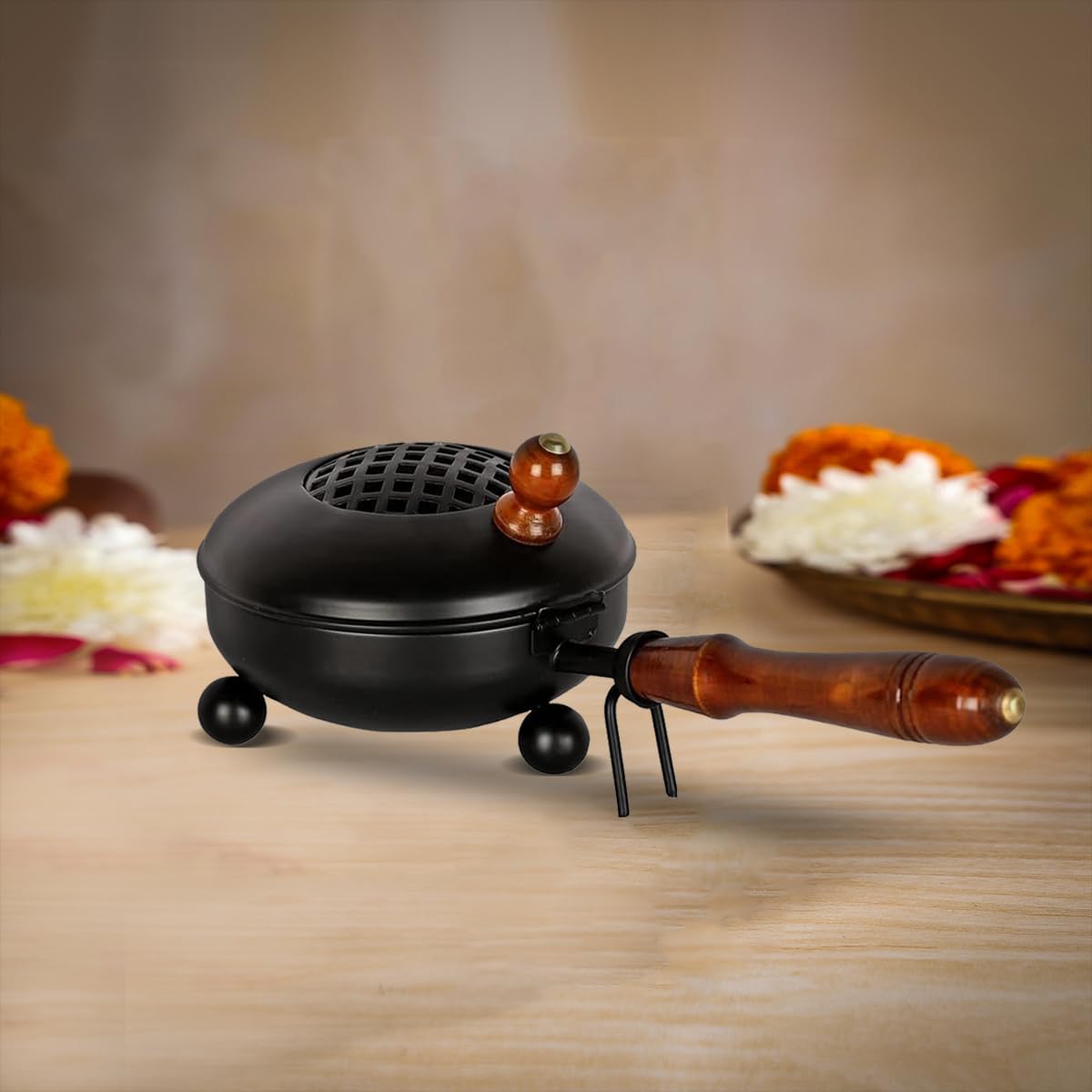 Handcrafted Metal Dhoop Dani Incense Burner |26L x 12W x 9Th cm