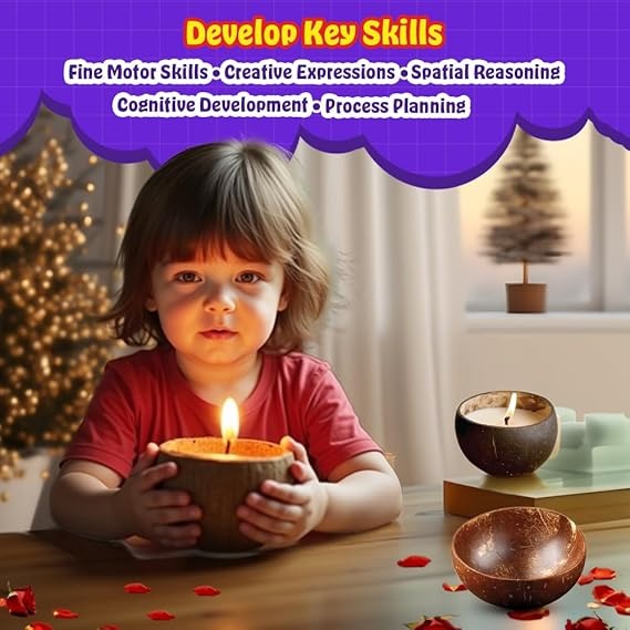 Candle Making in Coconut Shells DIY Kit|Diwali, Home Decor, Birthday Gift |