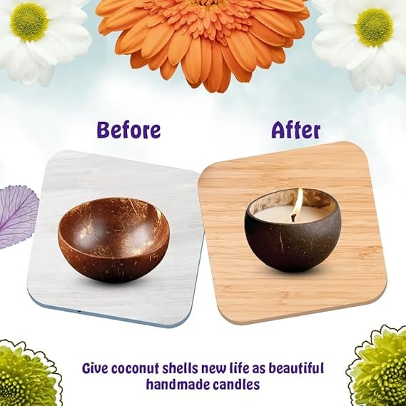 Candle Making in Coconut Shells DIY Kit|Diwali, Home Decor, Birthday Gift |