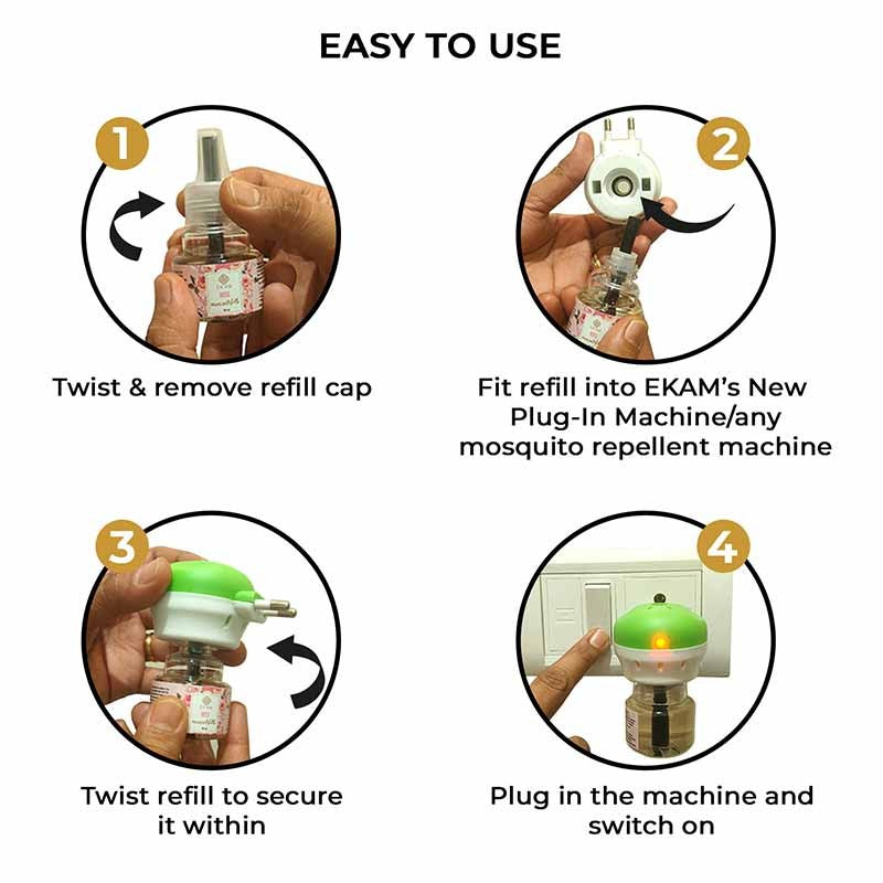 EKAM Plug-In Air Freshener Kit (Machine + 45ml Refill) | Noir Scent |10.5 x 4.5 x 9CM