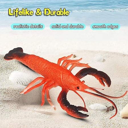 Aquatic Sea Animals Toy Set for Kids Medium Size Water Animal 6PCs Marine Jelly Fish Action Figurines for Boys & Girls