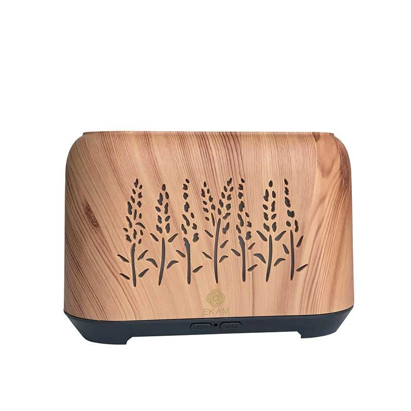 YX 1816 Lightwood with Grey Base Flame Aroma Diffuser| 15.5 x 7 x 11 cm