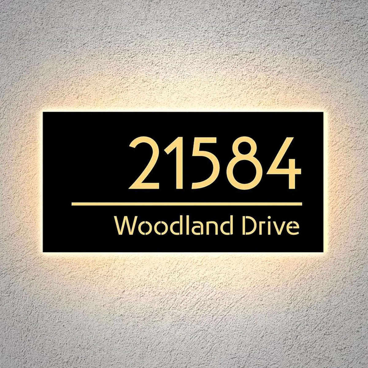 MustHome LED Name plate for home entrance|Address Plaque Modern Illuminated House Sign| Acrylic Lighted Address nameplate