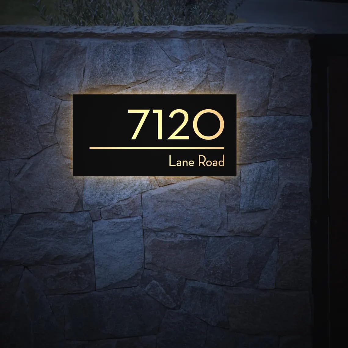 MustHome LED Name plate for home entrance|Address Plaque Modern Illuminated House Sign| Acrylic Lighted Address nameplate