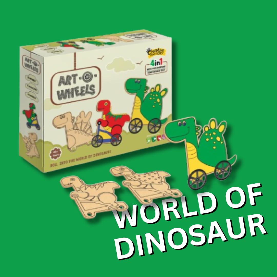 Art-O-Wheels - Roll into The World of Dinosaurs, Art and Craft Kit|26 x 21 x 5 cm