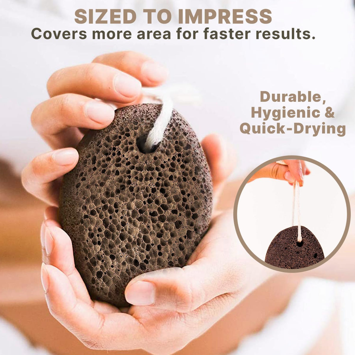 Foot Scrubber for Dead Skin Pumice Stone for Foot Scrub Pedicure Tools ,Feet Scrubber for Smooth Skin (2)10 x 8 x 3cm